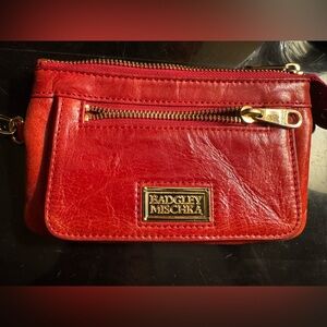 Badgley Mischka Vibrant Red Leather Wristlet